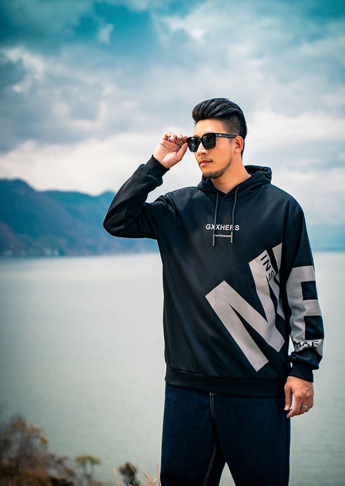 Cool Men's Hip Hop Print Causal Plus Size Fleece Hoodies